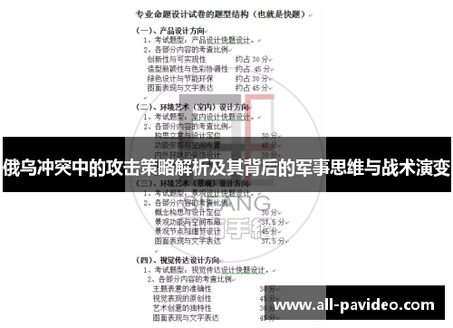 俄乌冲突中的攻击策略解析及其背后的军事思维与战术演变
